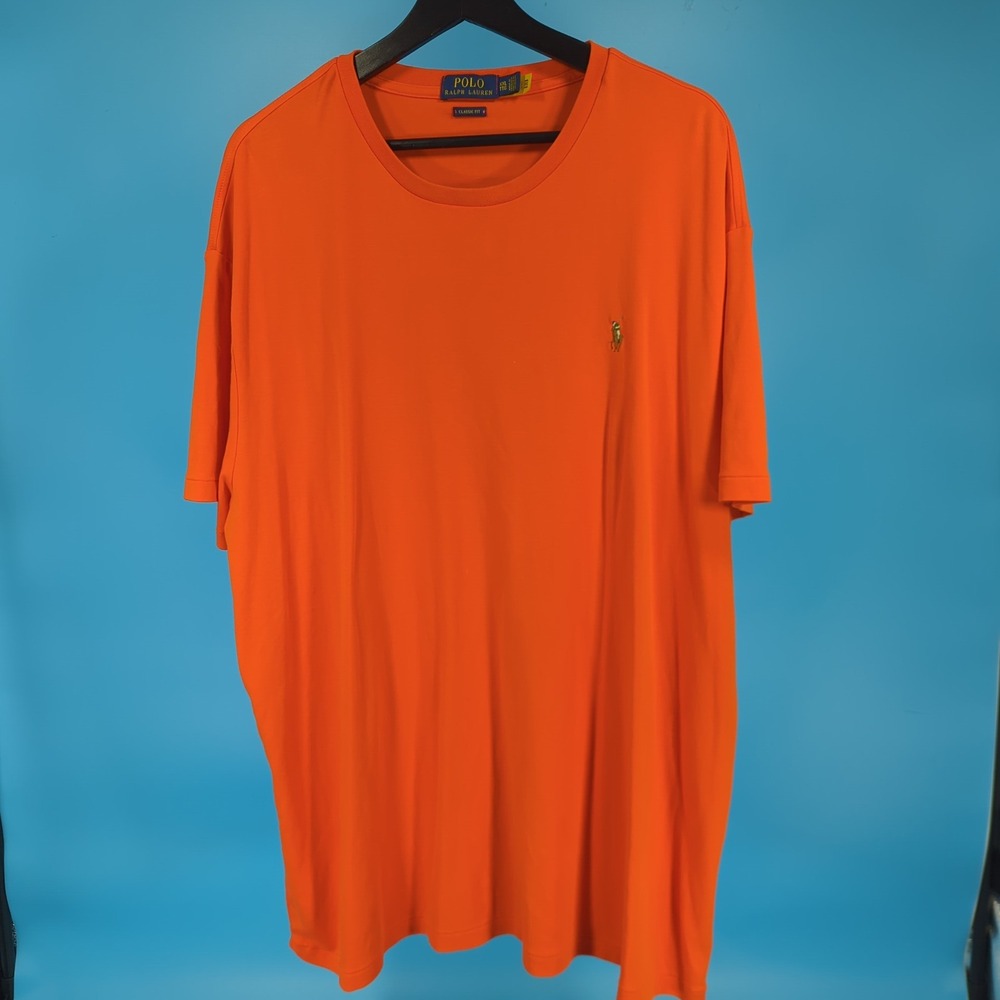 Polo Ralph Lauren Mens XXL Classic Fit Orange Short Sleeve T-Shirt Pony Logo